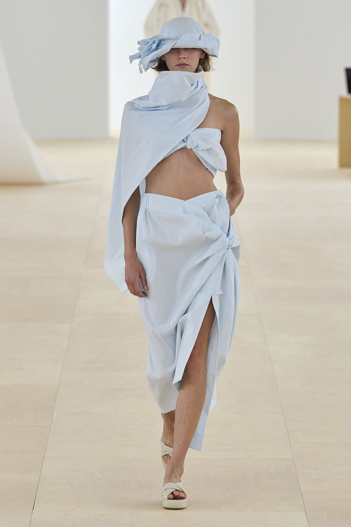 sky blue dress issey miyake