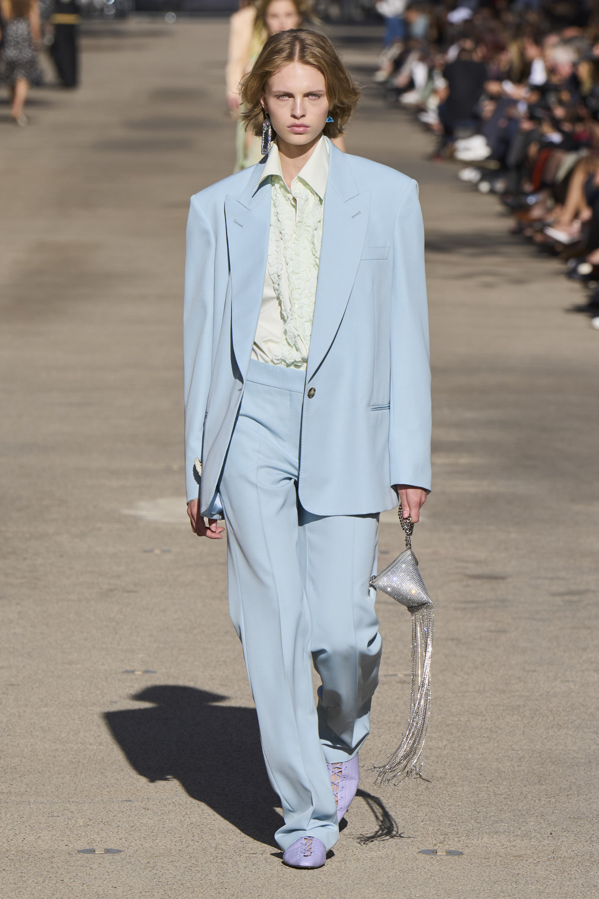 sky blue pantsuit stella mccartney