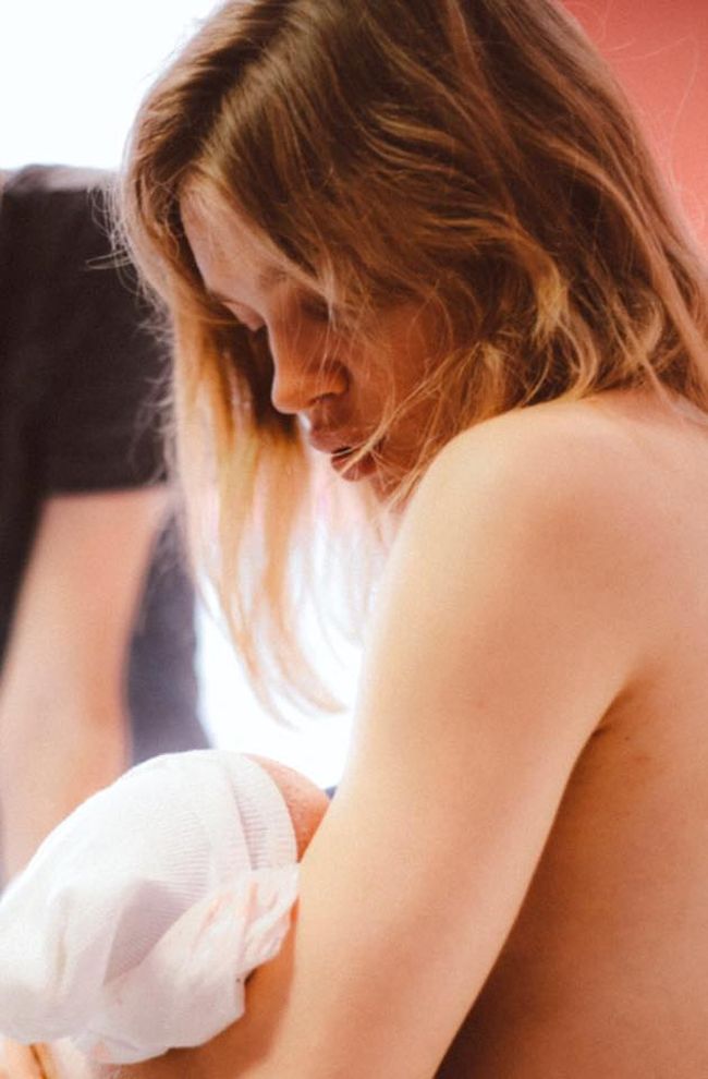 Водянова с сыном Романом